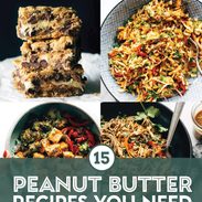 Collage of peanut butter recipes.