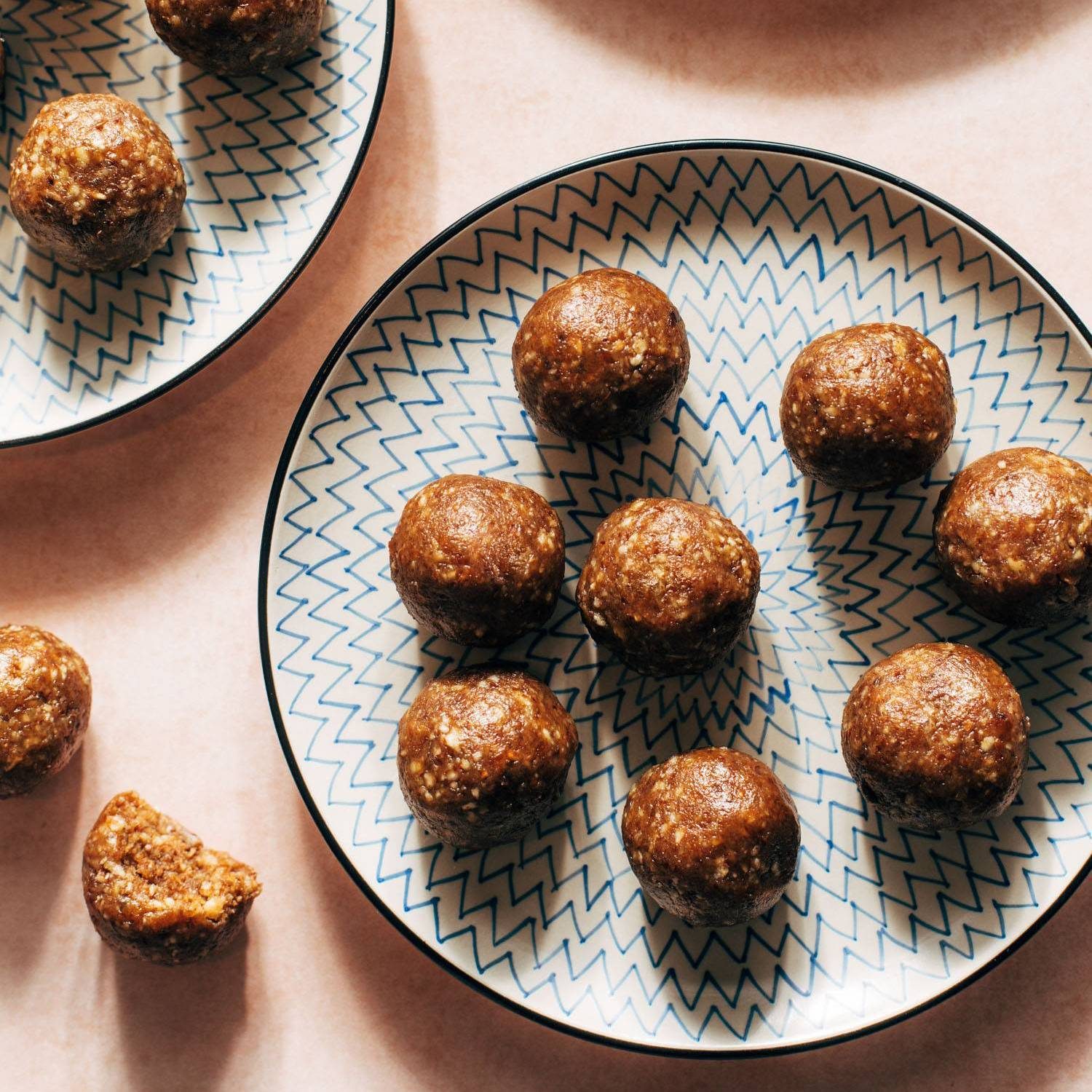 Pecan pie energy bites on a plate